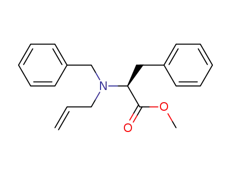 Molecular Structure of 183155-30-8 (L-Phenylalanine, N-(phenylmethyl)-N-2-propenyl-, methyl ester)