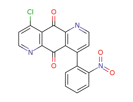 Molecular Structure of 191849-09-9 (Pyrido[2,3-g]quinoline-5,10-dione, 4-chloro-9-(2-nitrophenyl)-)