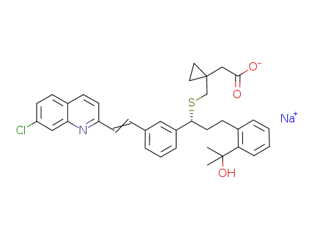 Molecular Structure of 142522-81-4 (SODIUM (R)-1-[(1-{3-[2-(7-CHLORO-2-QUINOLYL)VINYL]PHENYL}-3-[2-(1-HYDROXY-1-)