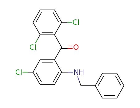 Molecular Structure of 82082-32-4 (<5-chloro-2-<(phenylmethyl)amino>phenyl>(2,6-dichlorophenyl)methanone)