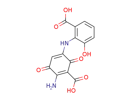 6-amino-3-<2'-carboxy-6'-hydroxyphenylamino>-2,5-dioxo-1,3-cyclohexadiene-1-carboxylic acid