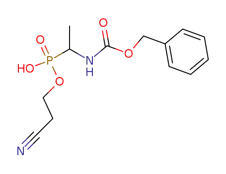 Molecular Structure of 90210-46-1 (Carbamic acid, [1-[(2-cyanoethoxy)hydroxyphosphinyl]ethyl]-,
phenylmethyl ester)