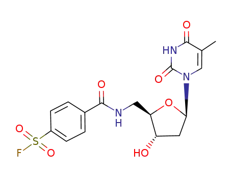 Molecular Structure of 101314-81-2 (5'-deoxy-5'-<4-(fluorosulfonyl)benzamido>thymidine)
