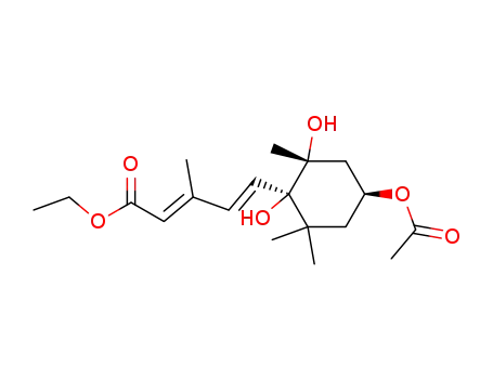 <(3S,5R,6R)-3-acetoxy-5,6-dihydroxy-5,6-dihydro-β-ionyliden>essigsaeure-aethylester