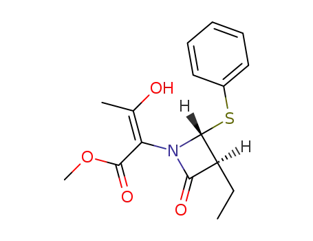 methyl 2-<trans-(3-ethyl-2-oxo-4-phenylthio-1-azetidinyl)>-3-hydroxycrotonate