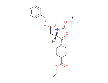 Molecular Structure of 161285-07-0 ((S)-1-<3-(benzyloxycarbonyl)-2-<(tert-butoxycarbonyl)amino>propionyl>piperidine-4-carboxylic acid ethyl ester)