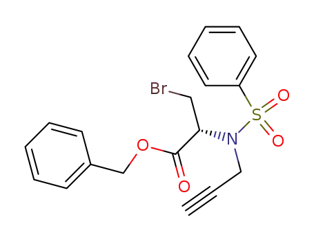 Molecular Structure of 144422-80-0 (L-Alanine, 3-bromo-N-(phenylsulfonyl)-N-2-propynyl-, phenylmethyl ester)