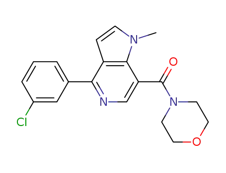 Molecular Structure of 925979-47-1 (4-(3-chlorophenyl)-1-methyl-7-(4-morpholinylcarbonyl)-1H-pyrrolo[3,2-c]pyridine)