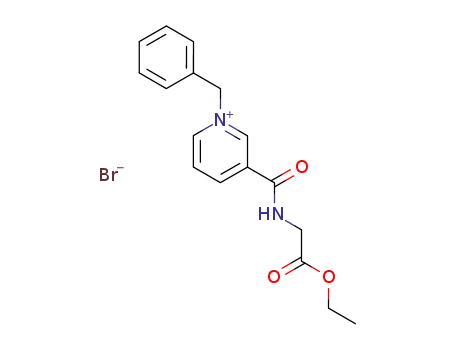 Molecular Structure of 88704-66-9 (Pyridinium, 3-[[(2-ethoxy-2-oxoethyl)amino]carbonyl]-1-(phenylmethyl)-,
bromide)