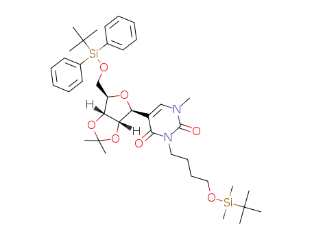 1-methyl-3-[4-O-(tert-butyldimethylsilyl)butyl]-5'-O-(tert-butyldiphenylsilyl)-2',3'-O-(isopropylidene)pseudouridine