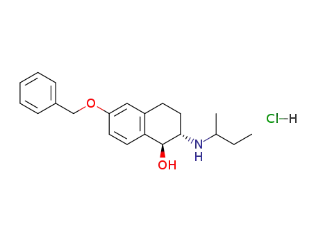 Molecular Structure of 88627-63-8 (1-Naphthalenol,
1,2,3,4-tetrahydro-2-[(1-methylpropyl)amino]-6-(phenylmethoxy)-,
hydrochloride)