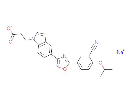 sodium 3-[5-(5-{3-cyano-4-[(1-methylethyl)oxy]phenyl}-1,2,4-oxadiazol-3-yl)-1H-indol-1-yl]propanoate