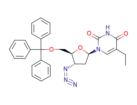 Uridine, 3'-azido-2',3'-dideoxy-5-ethyl-5'-O-(triphenylmethyl)-