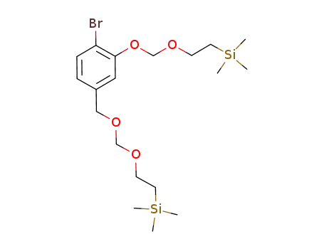 Molecular Structure of 1025510-63-7 (1-bromo-2-(2-trimethylsilylethoxymethoxy)-4-(2-trimethylsilylethoxymethoxymethyl)benzene)