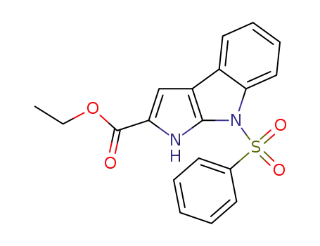 Molecular Structure of 182257-99-4 (ETHYL 8-BENZENESULFONYL-1,8-DIHYDRO-PYRROLO[2,3-B]INDOLE-2-CARBOXYLATE)