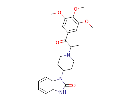 Molecular Structure of 74179-07-0 (1-<2-oxo-2-(3,4,5-trimethoxyphenyl)-1-methylethyl>-4-(1,3-dihydro-2H-benzimidazol-2-one-1-yl)piperidine)