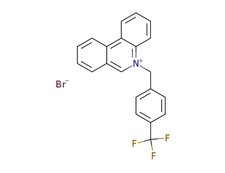 Molecular Structure of 87861-99-2 (Phenanthridinium, 5-[[4-(trifluoromethyl)phenyl]methyl]-, bromide)