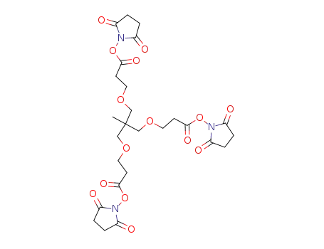 Molecular Structure of 173414-89-6 (2,5-Pyrrolidinedione,
1,1'-[[2-[[3-[(2,5-dioxo-1-pyrrolidinyl)oxy]-3-oxopropoxy]methyl]-2-methyl
-1,3-propanediyl]bis[oxy(1-oxo-3,1-propanediyl)oxy]]bis-)