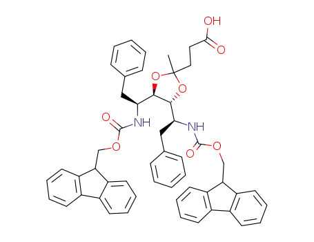 Molecular Structure of 170117-43-8 ((4R,5R,1''S)-1-methyl-1-(3'-carboxypropyl)-4,5-bis<1''-<(fluorenylmethyloxycarbonyl)amino>-2''-phenylethyl>-1,3-dioxolane)