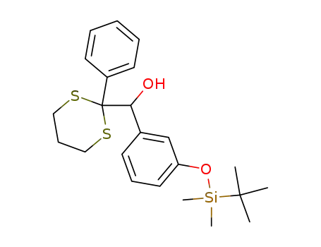 (+/-)-1-hydroxy-1-<3-(tert-butyldimethylsilyloxy)phenyl>-2-phenyl-2-(1,3-dithian-2-yl)ethane