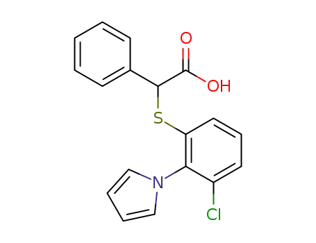 Molecular Structure of 189883-70-3 (Benzeneacetic acid, a-[[3-chloro-2-(1H-pyrrol-1-yl)phenyl]thio]-)
