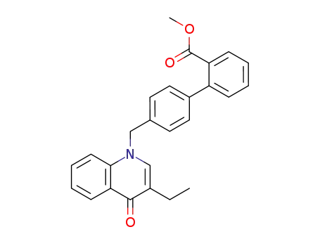 Molecular Structure of 143494-69-3 ([1,1'-Biphenyl]-2-carboxylic acid,
4'-[(3-ethyl-4-oxo-1(4H)-quinolinyl)methyl]-, methyl ester)