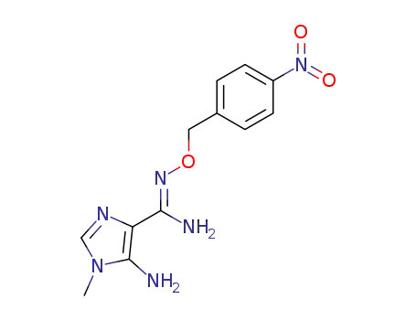 Molecular Structure of 96627-54-2 (1H-Imidazole-4-carboximidamide,
5-amino-1-methyl-N-[(4-nitrophenyl)methoxy]-)