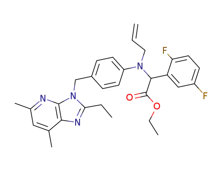 3-<<4-<N-allyl-N-(carbethoxy(2,5-difluorophenyl)methyl)amino>phenyl>methyl>-5,7-dimethyl-2-ethyl-3H-imidazo<4,5-b>pyridine