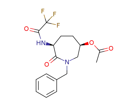(3S,6R)-6-acetoxy-1-benzyl-3-(trifluoroacetamido)azepan-2-one
