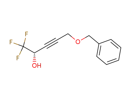 Molecular Structure of 126513-20-0 (3-Pentyn-2-ol, 1,1,1-trifluoro-5-(phenylmethoxy)-, (S)-)