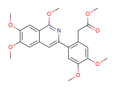 Molecular Structure of 144709-25-1 (Benzeneacetic acid,
4,5-dimethoxy-2-(1,6,7-trimethoxy-3-isoquinolinyl)-, methyl ester)