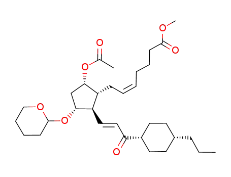 9-acetyl-15-cis-(4-n-propylcyclohexyl)-16,17,18,19,20-pentanor-15-dehydroprostaglandin F<sub>2α</sub> methyl ester 11-tetrahydropyranyl ether
