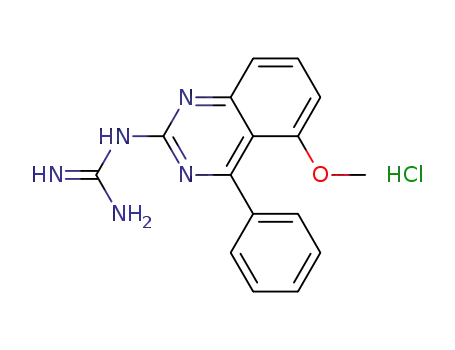 Molecular Structure of 367521-69-5 (Guanidine, (5-methoxy-4-phenyl-2-quinazolinyl)-, monohydrochloride)