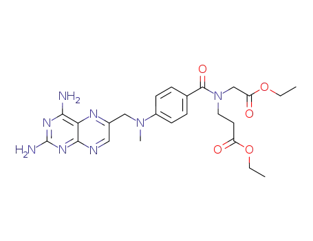 Molecular Structure of 112113-88-9 (3-<N-(4-amino-4-deoxy-N<sup>10</sup>methylpteroyl)-N-(carboxymethyl)amino>propanoic acid bis(ethyl ester))