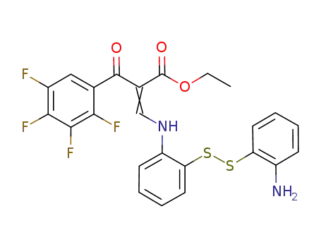 ethyl 2-(2',3',4',5'-tetrafluorobenzoyl)-3-(N-aminobenzyldisulfide)-prop-2-enoate
