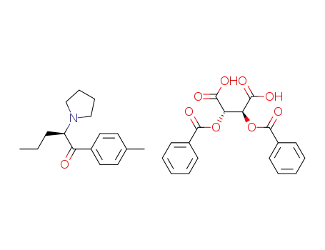 Butanedioic acid, 2,3-bis(benzoyloxy)-, (2S,3S)-, compd. with
(2R)-1-(4-methylphenyl)-2-(1-pyrrolidinyl)-1-pentanone (1:1)