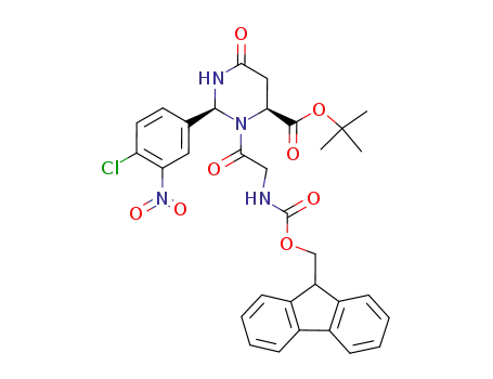 (2S,4S)-2-(4-Chloro-3-nitro-phenyl)-3-[2-(9H-fluoren-9-ylmethoxycarbonylamino)-acetyl]-6-oxo-hexahydro-pyrimidine-4-carboxylic acid tert-butyl ester