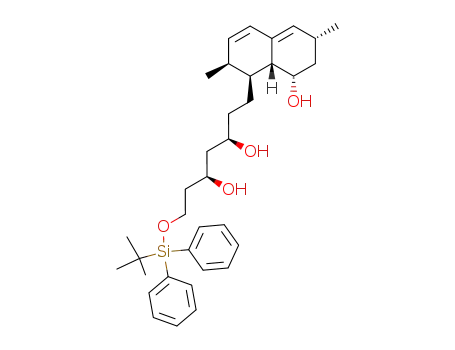 Molecular Structure of 148933-92-0 (<1S-<1α(3R*,5S*),2α,6β,8β,8aα>>-1<<(1,1-Dimethyethyl)diphenylsilyl>oxy>-7-(1,2,6,7,8,8a-hexahydro-8-hydroxy-2,6-dimethyl-1-naphthalenyl)-3,5-heptanediol)
