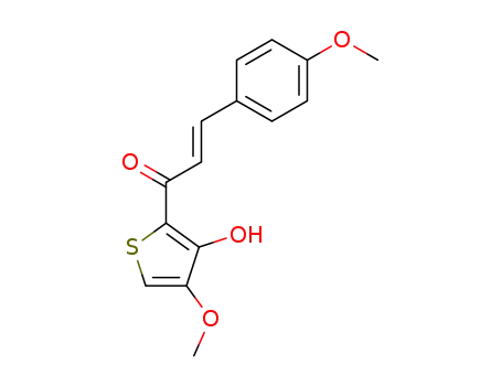Molecular Structure of 95602-80-5 (2-Propen-1-one,
1-(3-hydroxy-4-methoxy-2-thienyl)-3-(4-methoxyphenyl)-, (E)-)