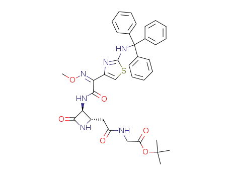 trans-3-<2-(2-tritylaminothiazol-4-yl)-2-((Z)-methoxyimino)acetamido>-4-(t-butyloxycarbonylmethylcarbamoylmethyl)-2-azetidinone