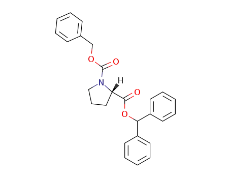 Molecular Structure of 6479-37-4 (1,2-Pyrrolidinedicarboxylic acid, 2-(diphenylmethyl) 1-(phenylmethyl)
ester, (S)-)