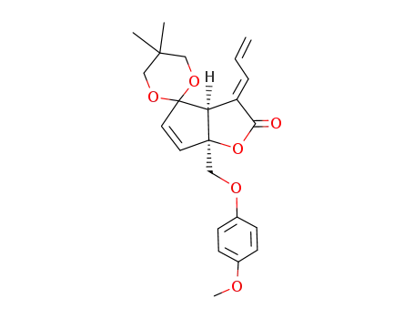 (3aS,6aS)-3-<(E)-allylidene>-6a-(4-methoxyphenoxymethyl)-5',5'-dimethyl-3a,6a-dihydrospiro<4H-cyclopenta<b>furan-4,2'-<1,3>dioxan>-2(3H)-one