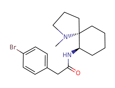 Molecular Structure of 119878-25-0 (2-(4-Bromo-phenyl)-N-((5S,6R)-1-methyl-1-aza-spiro[4.5]dec-6-yl)-acetamide)