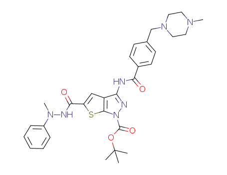 tert-butyl 5-(N'-methyl-N'-phenylhydrazinocarbonyl)-3-[4-(4-methylpiperazin-1-ylmethyl)benzoylamino]-thieno[2,3-c]pyrazole-1-carboxylate