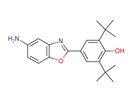 Molecular Structure of 82051-42-1 (Phenol, 4-(5-amino-2-benzoxazolyl)-2,6-bis(1,1-dimethylethyl)-)
