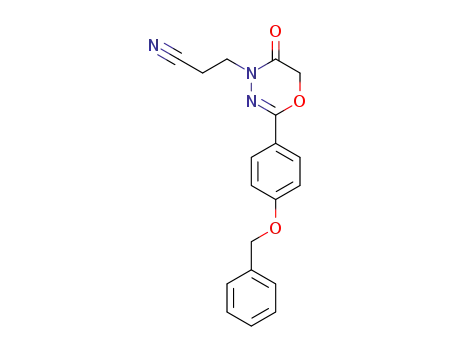 2-[4-(benzyloxy)phenyl]-5,6-dihydro-5-oxo-4H-1,3,4-oxadiazine-4-propanenitrile