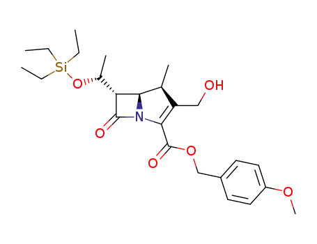 Molecular Structure of 135271-52-2 (p-Methoxybenzyl (1S,5R,6S)-2-Hydroxymethyl-1-methyl-6-<(R)-1-trinthylsilyloxyethyl>carbapen-2-em-3-carboxylate)