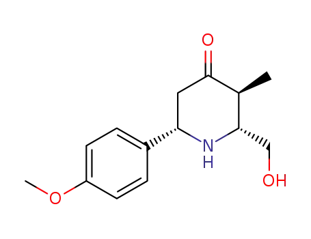 (-)-(2R,3S,6S)-2-hydroxymethyl-3-methyl-6-p-methoxyphenyl-4-piperidone