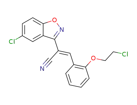 Molecular Structure of 82625-29-4 ((Z)-2-(5-Chloro-benzo[d]isoxazol-3-yl)-3-[2-(2-chloro-ethoxy)-phenyl]-acrylonitrile)