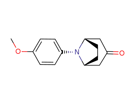 Molecular Structure of 33205-16-2 (8-Azabicyclo[3.2.1]octan-3-one, 8-(4-methoxyphenyl)-)